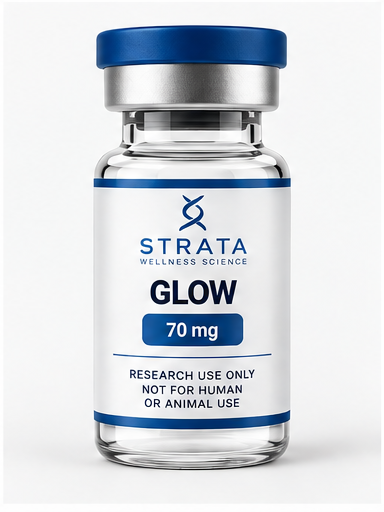 GLOW 70 mg research vial